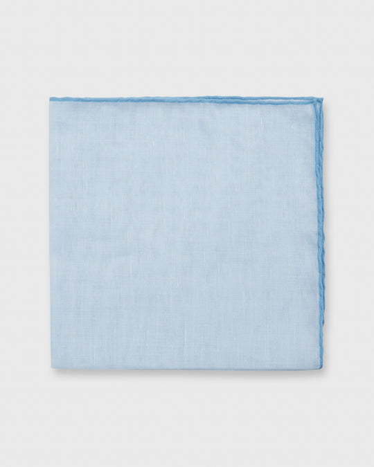 Hand-Rolled Pocket Square Sky Cotolino/Blue Edge