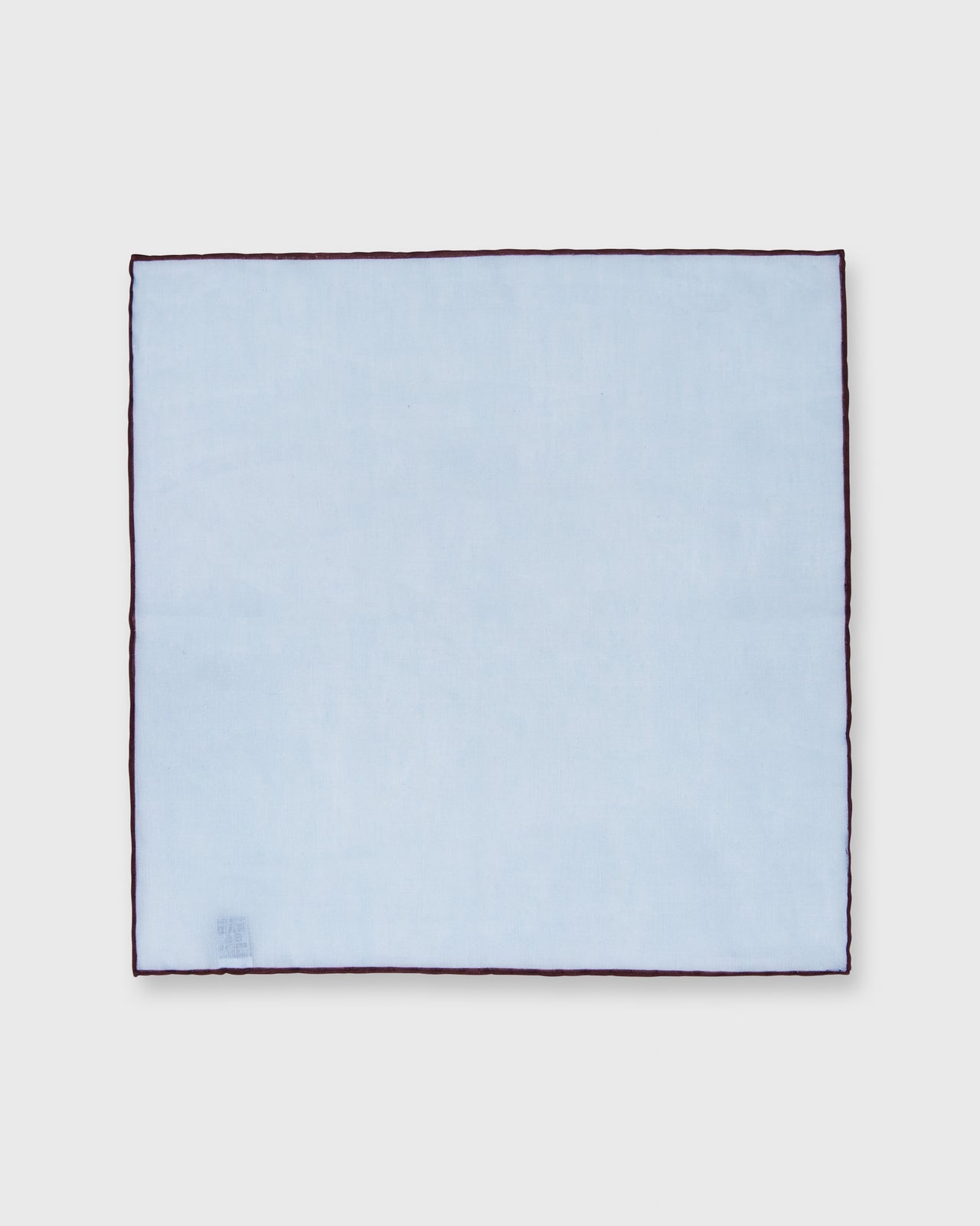 Hand-Rolled Pocket Square Sky Cotolino/Brown Edge