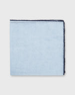 Load image into Gallery viewer, Hand-Rolled Pocket Square Sky Cotolino/Navy Edge
