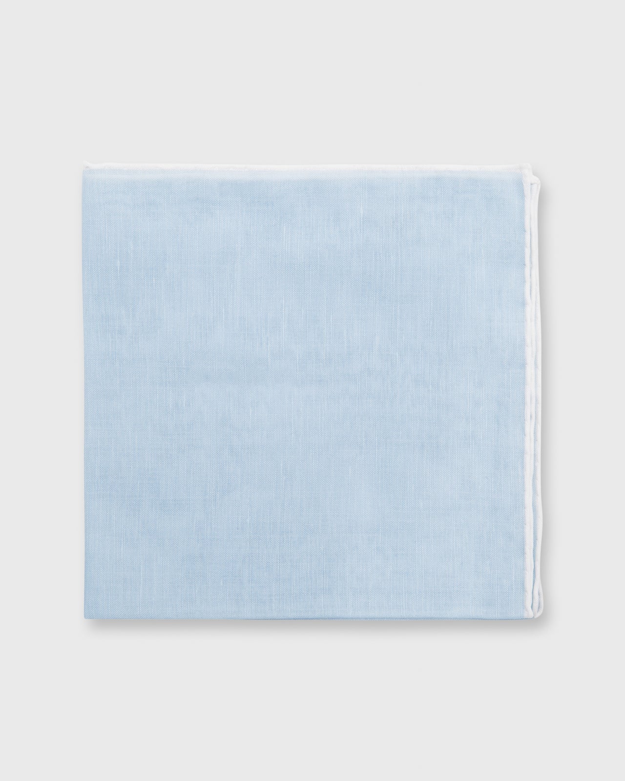 Hand-Rolled Pocket Square Sky Cotolino/White Edge