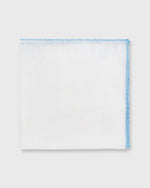 Load image into Gallery viewer, Hand-Rolled Pocket Square White Cotolino/Sky Edge
