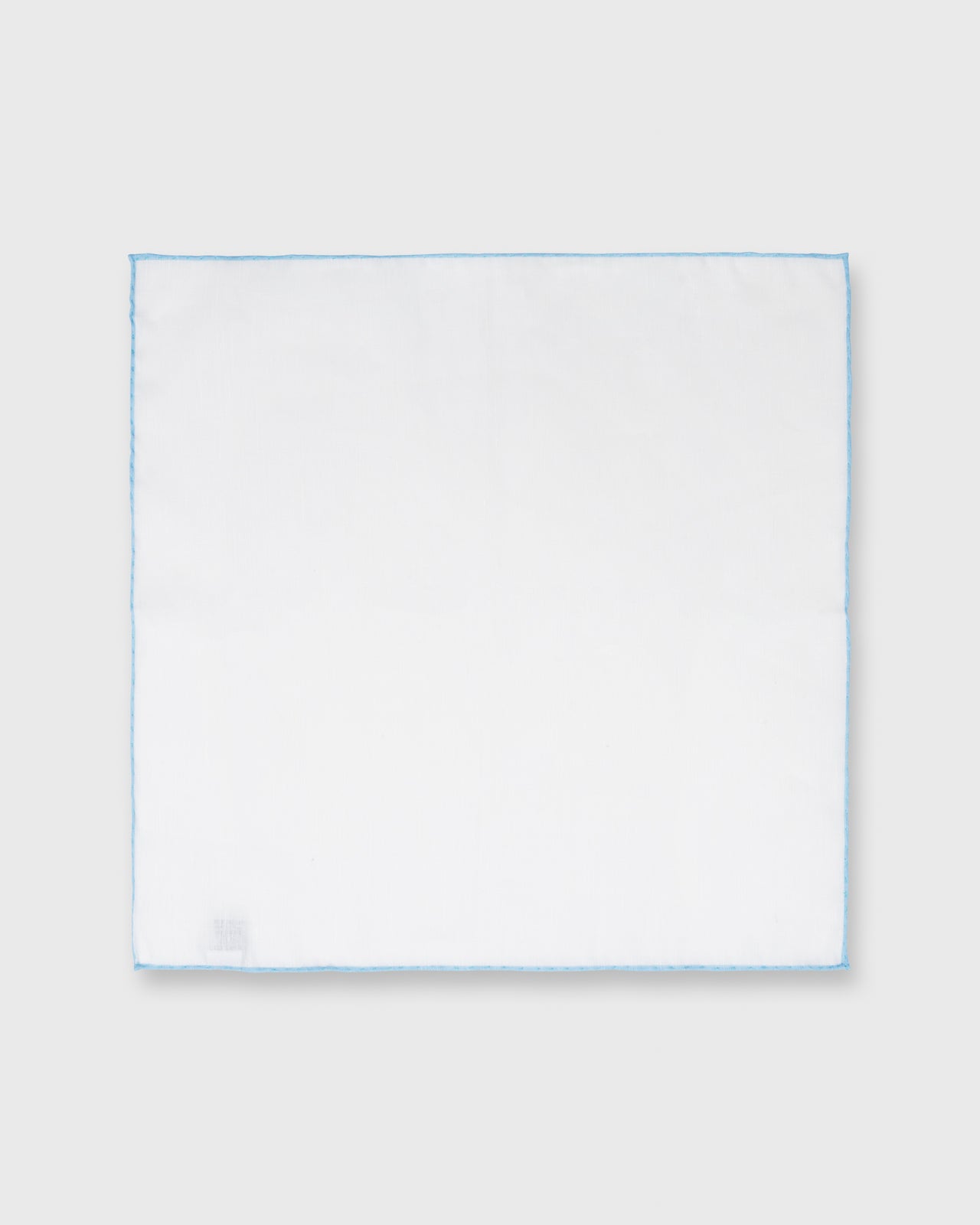 Hand-Rolled Pocket Square White Cotolino/Sky Edge
