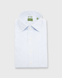 Slim Fit Spread Collar Dress Shirt Sky Pencil Stripe Poplin