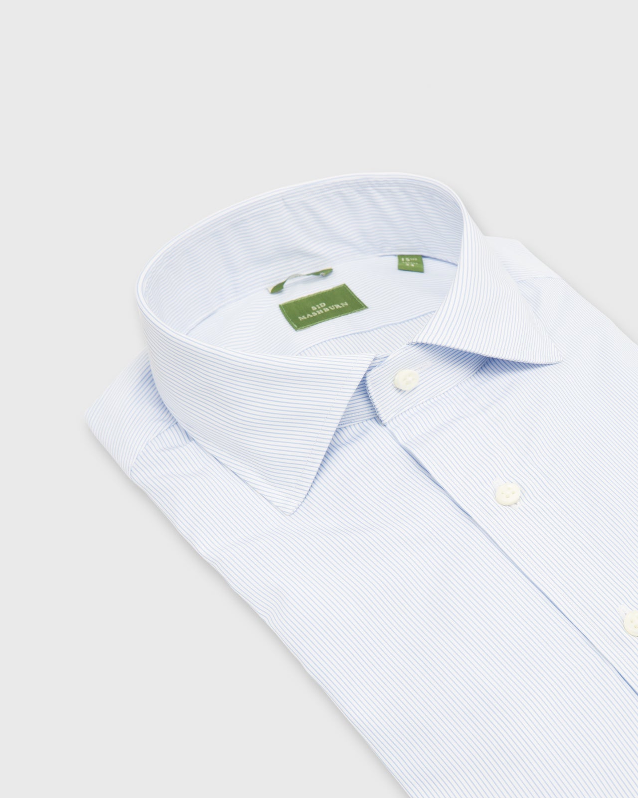 Slim-Fit Spread Collar Dress Shirt in Sky Pencil Stripe Poplin | Shop Sid Mashburn Slim-Fit Spread Collar Dress Shirt in Sky Pencil Stripe Poplin | Shop Sid Mashburn