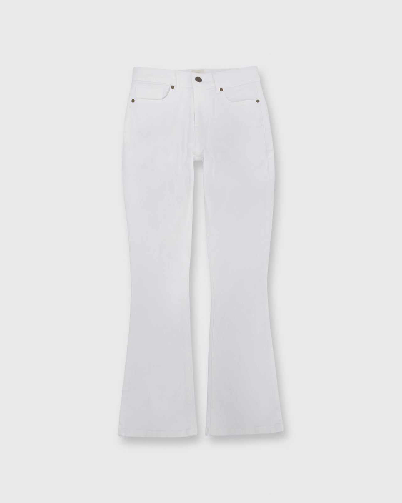 Flare Cropped 5-Pocket Jean White Stretch Denim