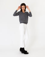 Load image into Gallery viewer, Cydney Boyfriend V-Neck Sweater in Heather Grey Cashmere
