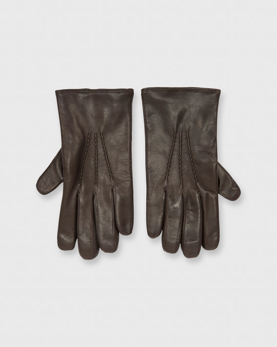 Cashmere-Lined Gloves Dark Brown Nappa Leather