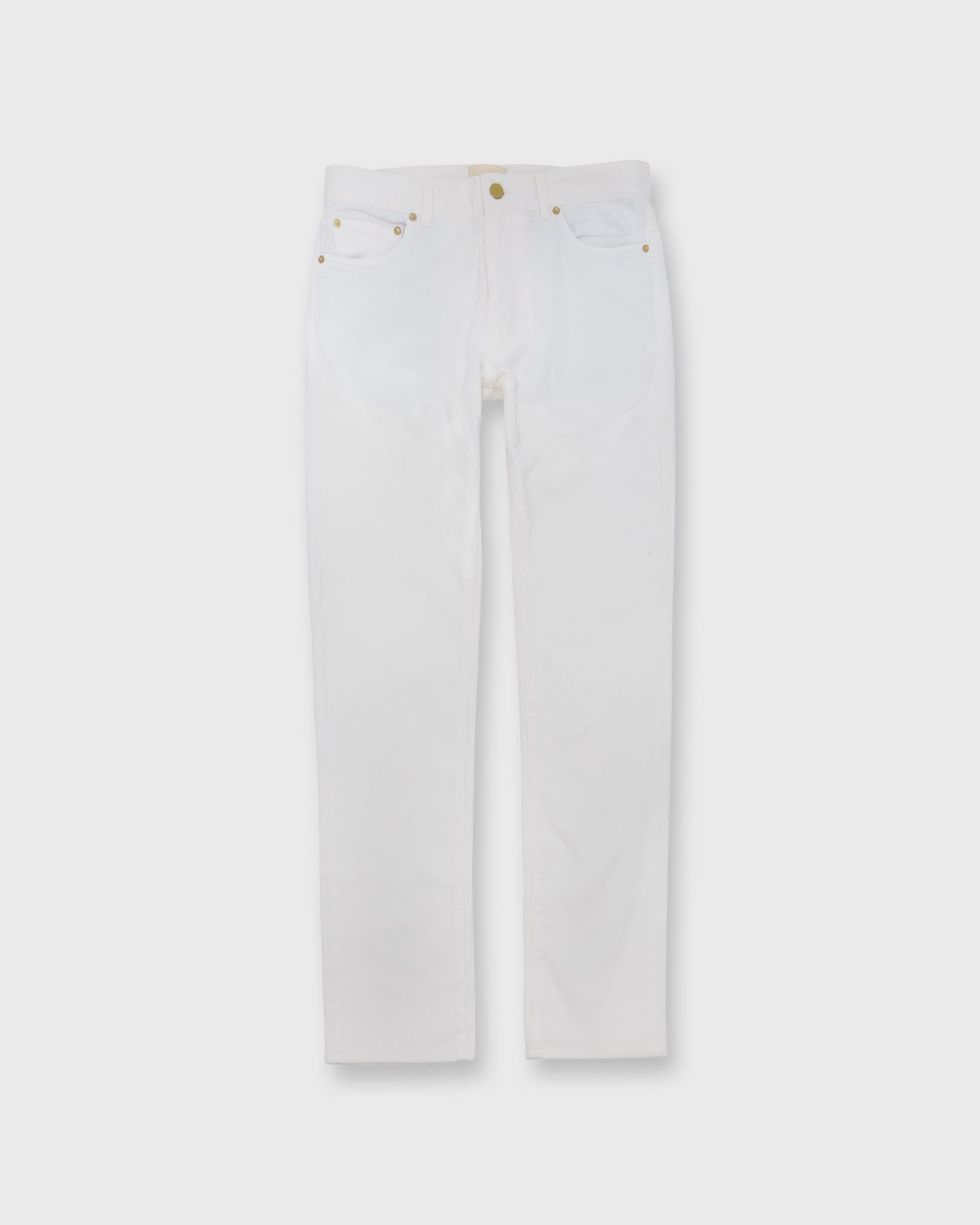 Slim Straight 5-Pocket Pant White Corduroy