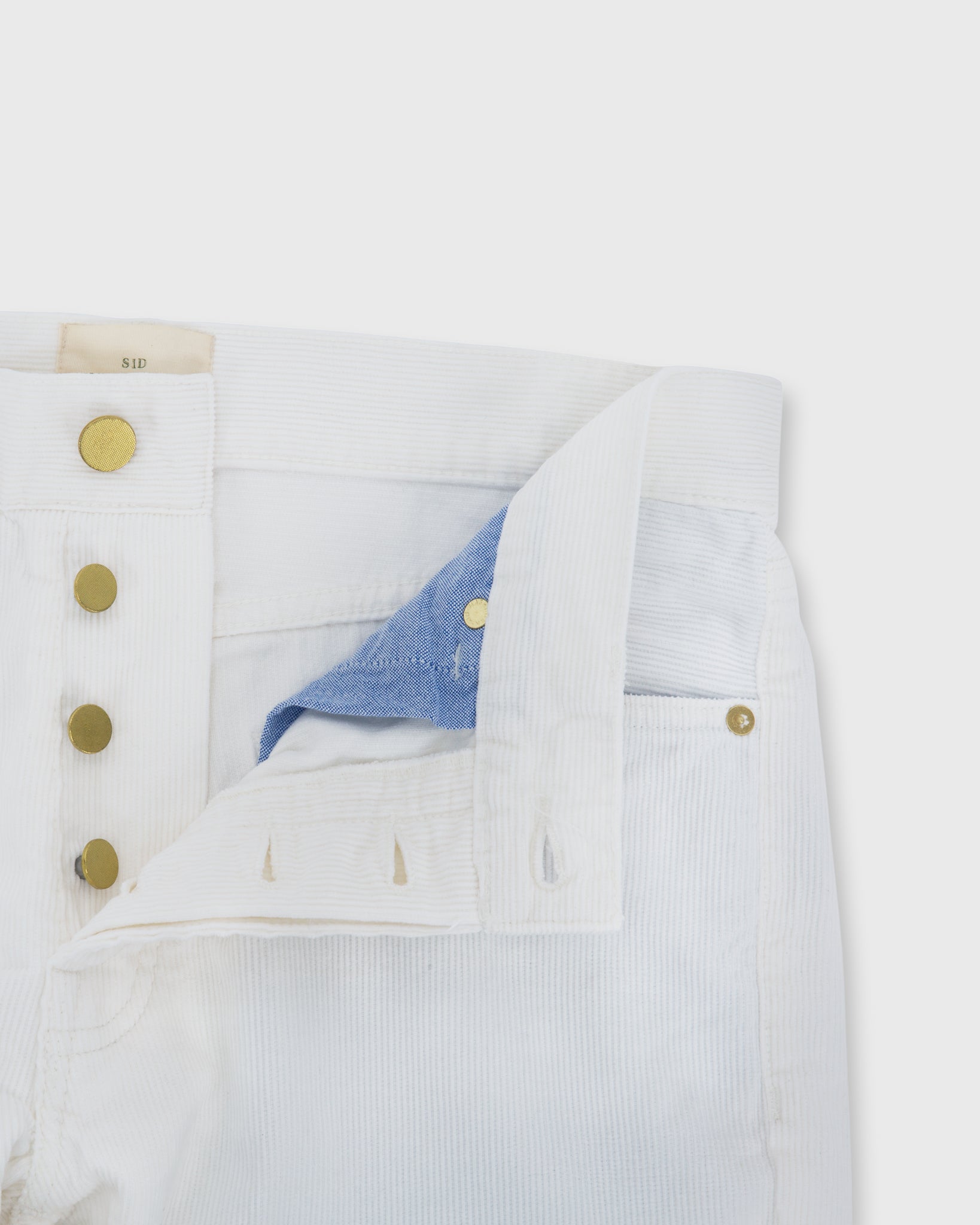 Slim Straight 5-Pocket Pant White Corduroy