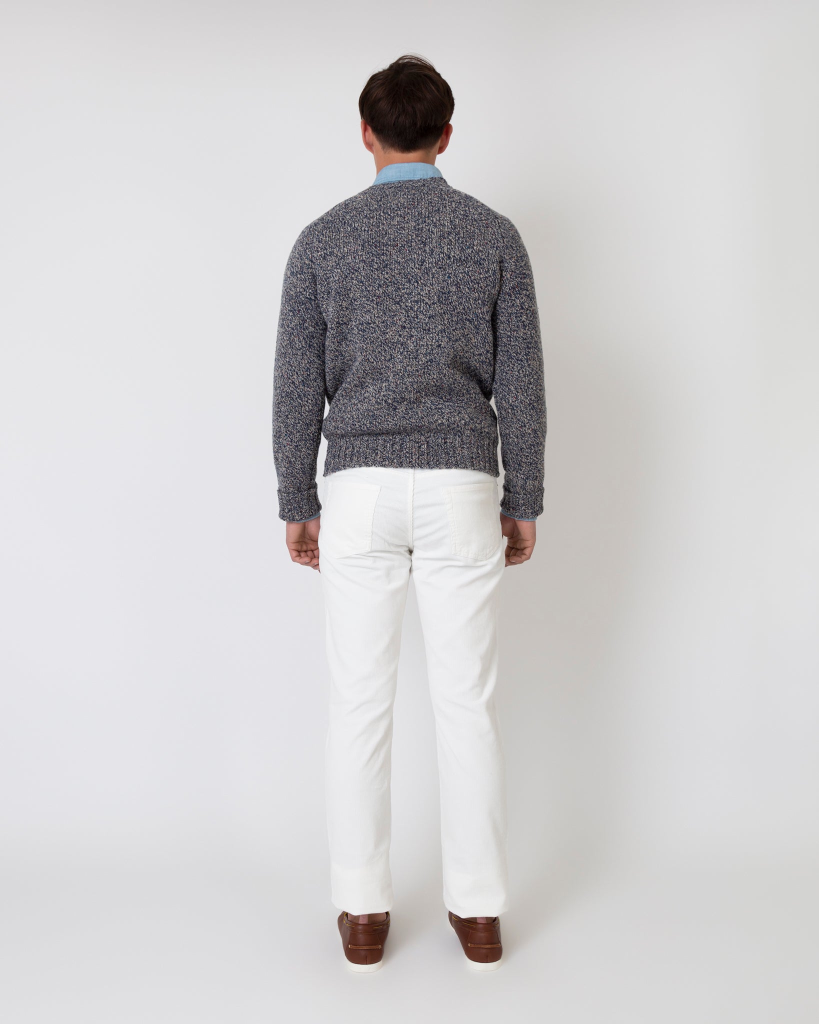 Slim Straight 5-Pocket Pant in White Corduroy