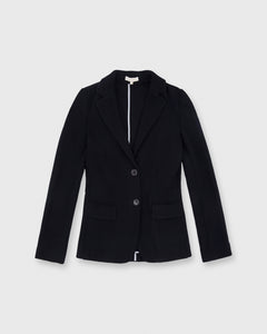 Unconstructed Knit Jacket Navy Wool Pique