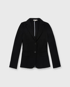 Unconstructed Knit Jacket Black Wool Pique