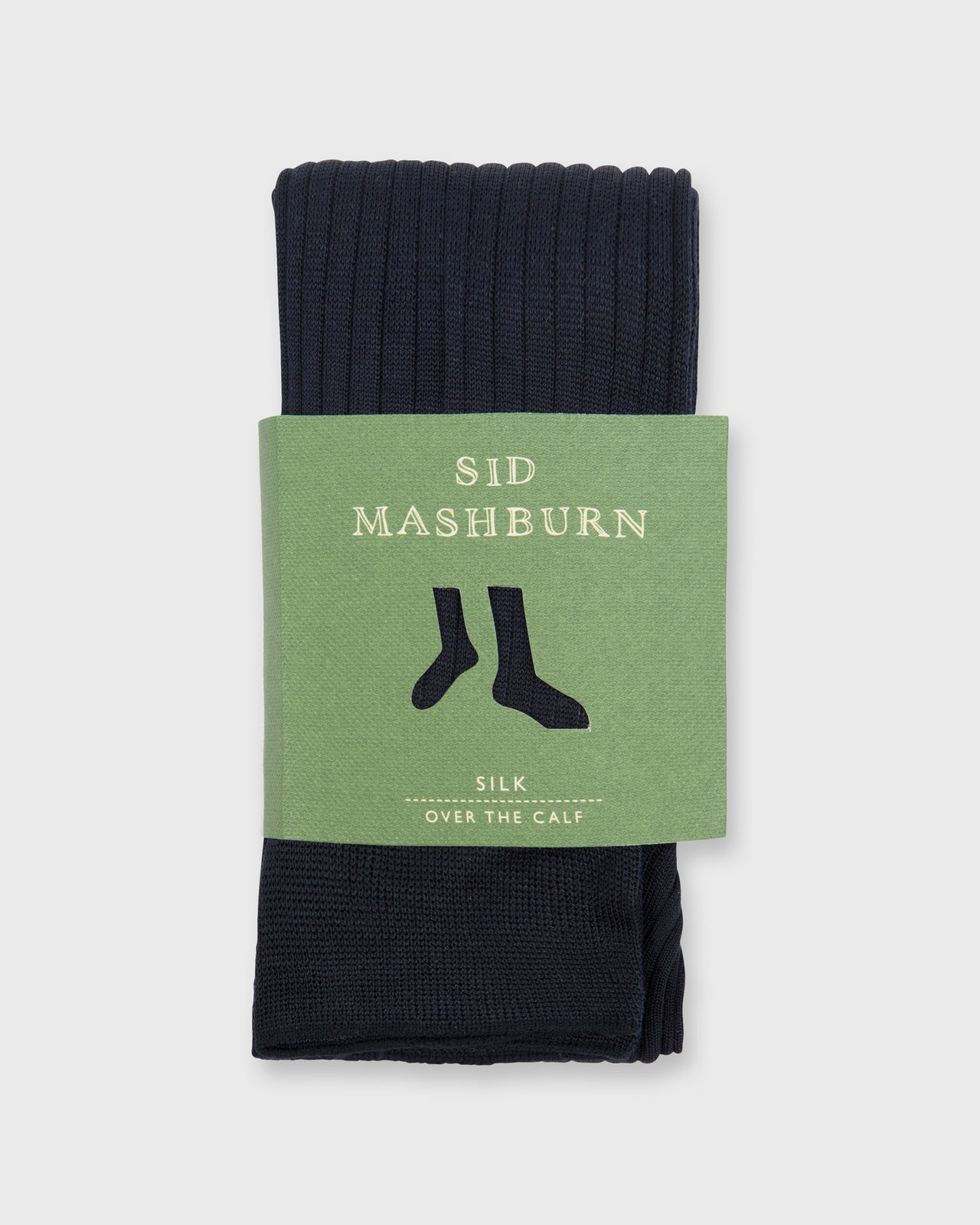 Over-The-Calf Dress Socks Navy Silk