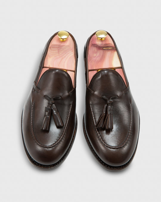 Italian Tassel Loafer Dark Brown Calfskin