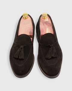 Italian Tassel Loafer Dark Chocolate Suede