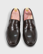 Load image into Gallery viewer, Italian Penny Loafer Dark Brown Calfskin
