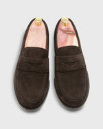 Load image into Gallery viewer, Italian Penny Loafer Chocolate Suede
