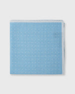 Load image into Gallery viewer, Wool/Silk Print Pocket Square Glacier Blue/Pale Grey Micro Dot
