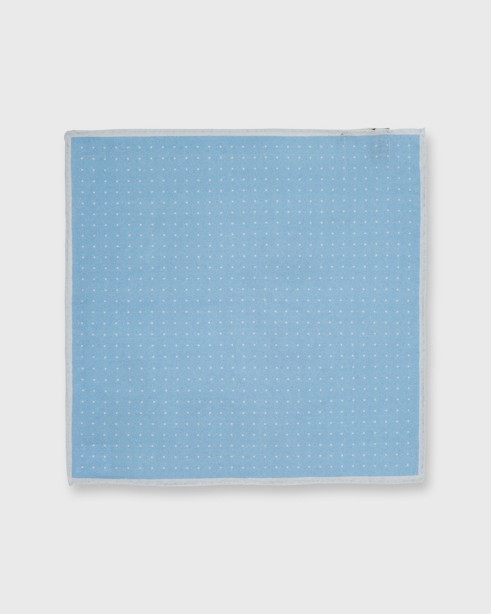 Wool/Silk Print Pocket Square Glacier Blue/Pale Grey Micro Dot