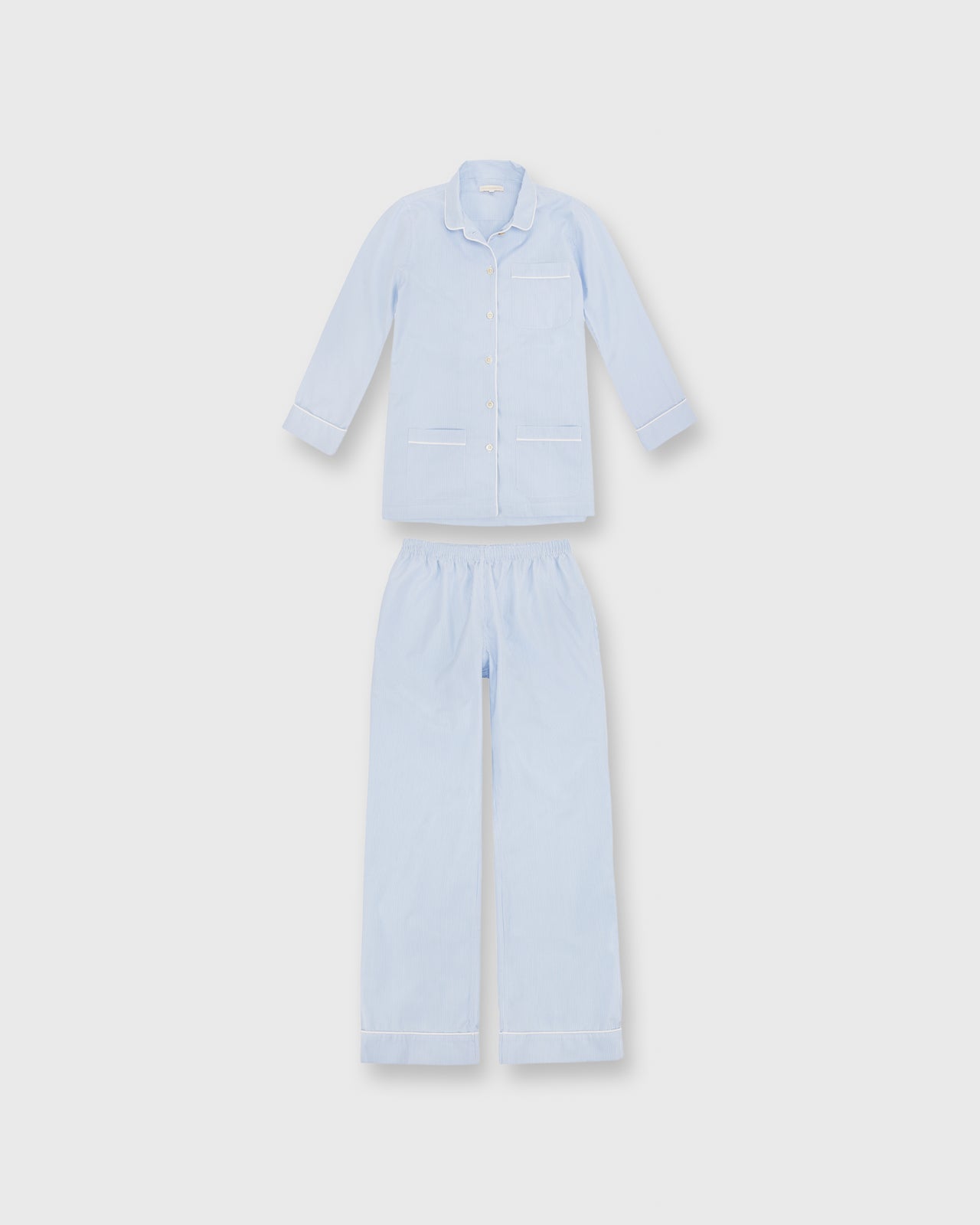 Pajama Set Sky Small Bengal Stripe Poplin