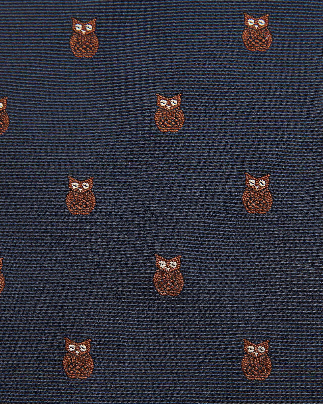 Silk Faille Club Tie Navy/Brown Owl