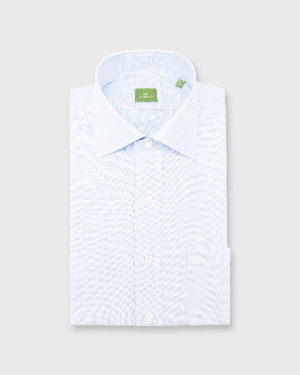 Spread Collar Dress Shirt Pale Blue Micro Cellulare