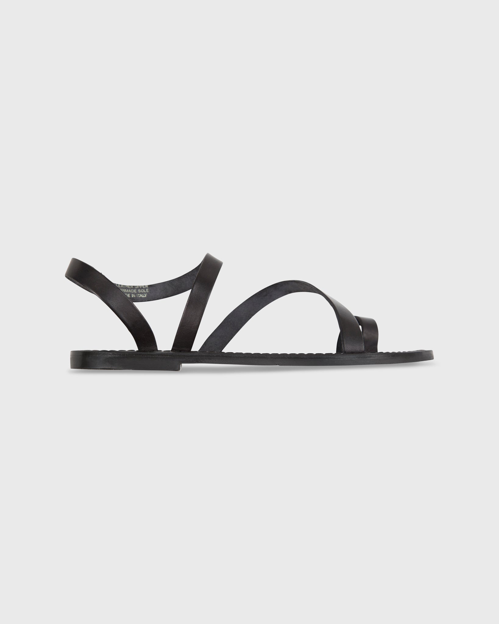 Diagonal Strap Sandal in Black Leather | Shop Ann Mashburn