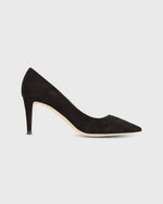 Load image into Gallery viewer, Classic Pointed-Toe Pump Black Suede
