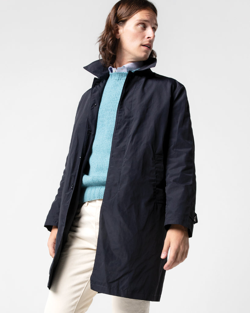 Traveler's Trench in Navy Nylon | Shop Sid Mashburn