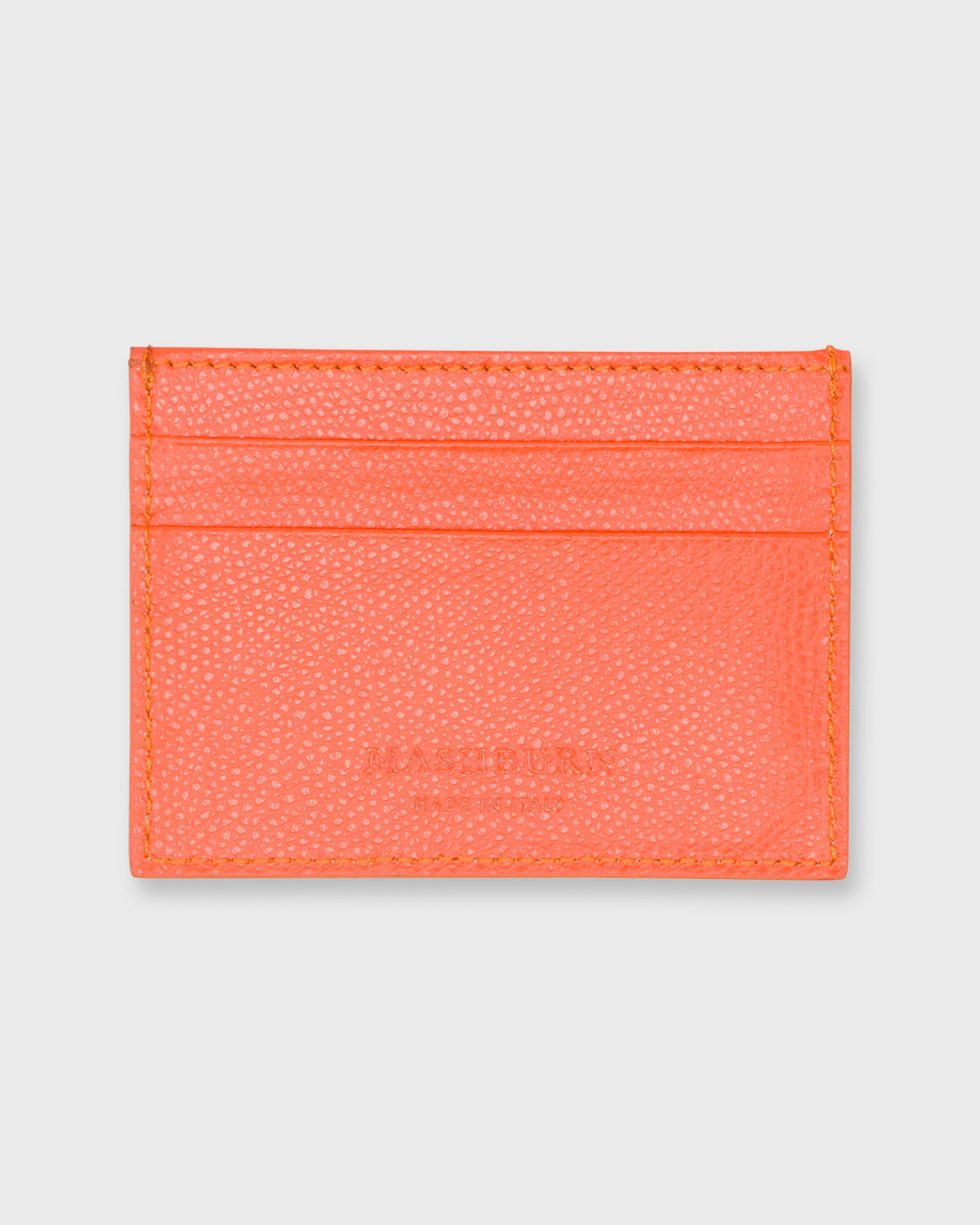 Card Holder in Orange Leather