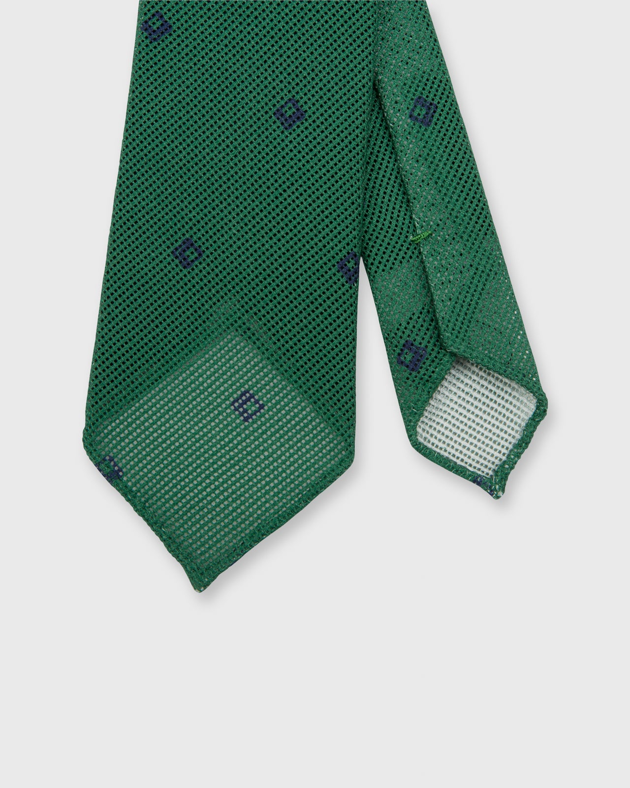 Cotton Woven Tie Pine/Navy Diamonds