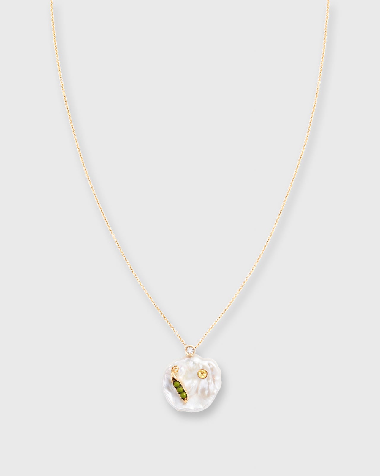 Sweet Pea Pendant Necklace Pearl/Diamond/Sapphire