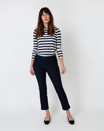 Load image into Gallery viewer, Faye Flare Cropped Pant in Indigo Stretch Denim
