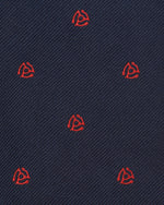 Load image into Gallery viewer, Silk Woven Club Tie Navy/Red 45 Turntable Adapter
