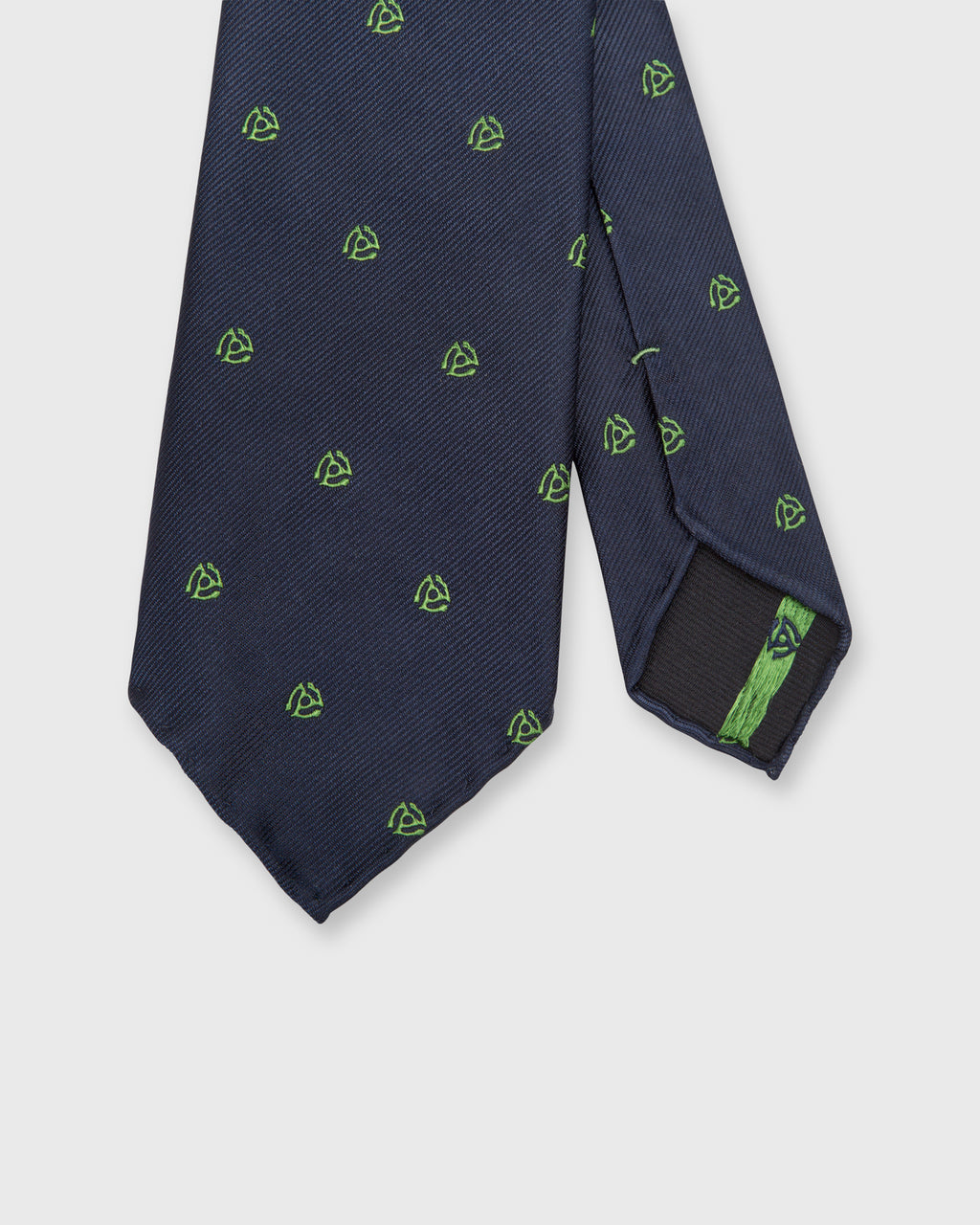 Silk Woven Club Tie Navy/Green 45 Turntable Adapter