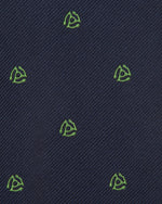 Load image into Gallery viewer, Silk Woven Club Tie Navy/Green 45 Turntable Adapter
