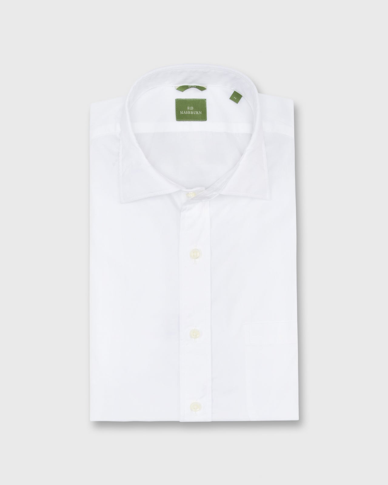Slim Fit Spread Collar Sport Shirt White Poplin