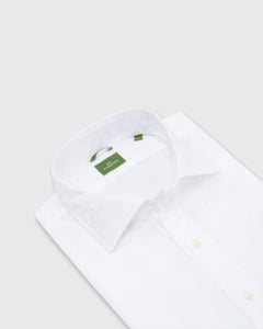 Slim Fit Spread Collar Sport Shirt White Poplin