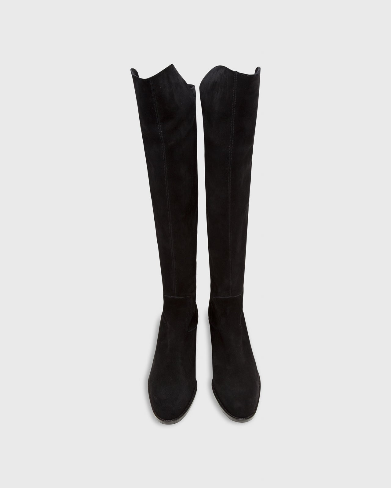 Heeled Pull-On Boot Black Suede