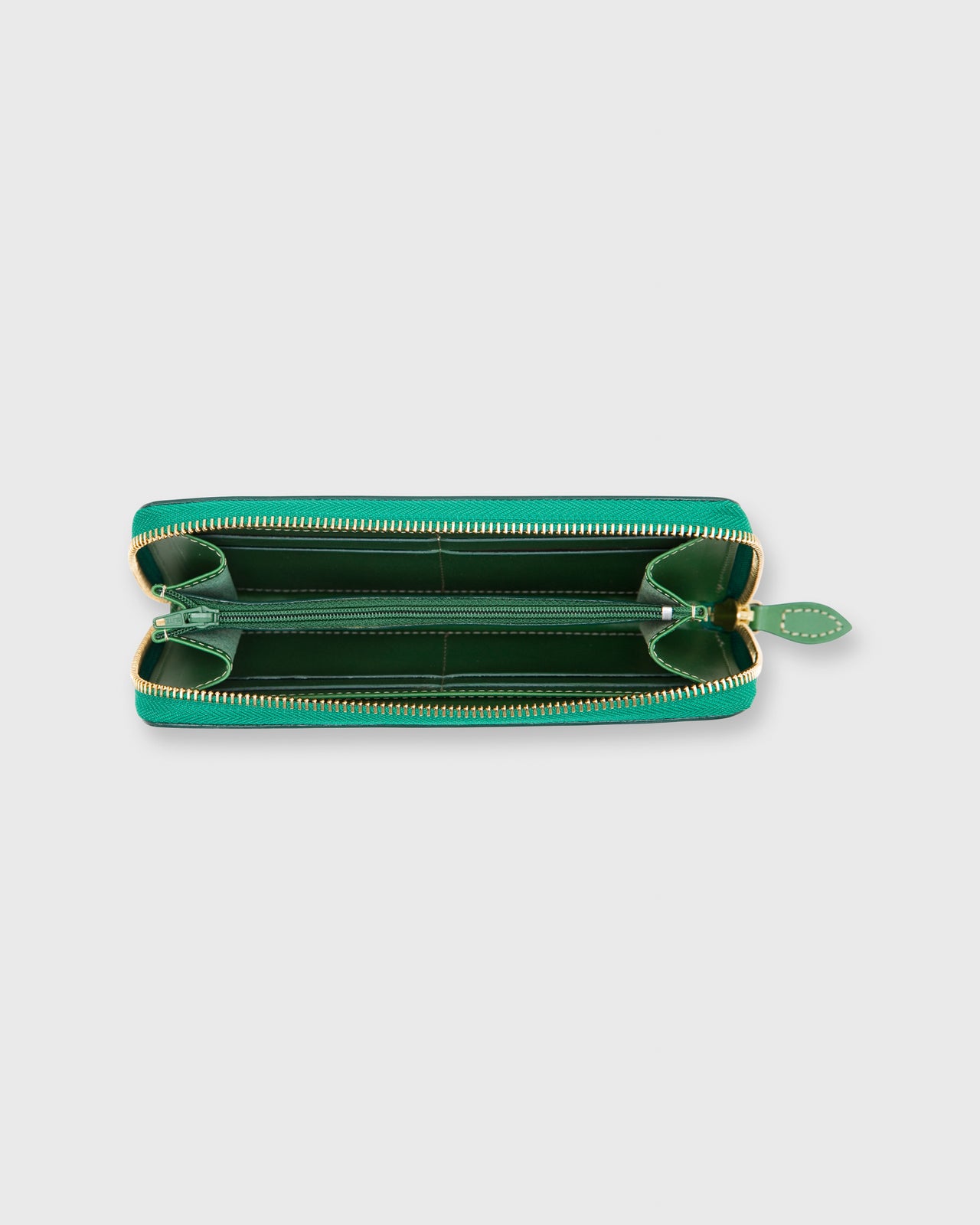 Zip Wallet Green Leather