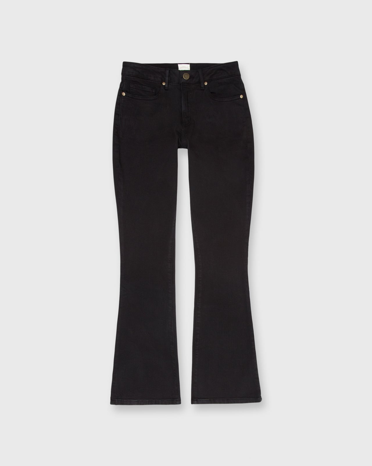 Flare Cropped 5-Pocket Jean Black Stretch Denim