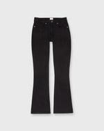 Load image into Gallery viewer, Flare Cropped 5-Pocket Jean Black Stretch Denim
