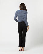 Load image into Gallery viewer, Flare Cropped 5-Pocket Jean in Black Stretch Denim
