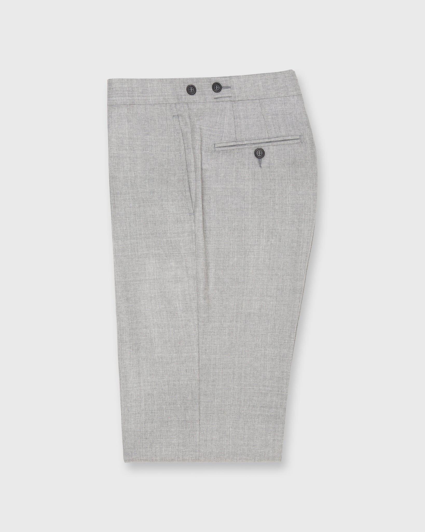 Pleated Dress Trouser Light Grey Rustic Tropical Wool