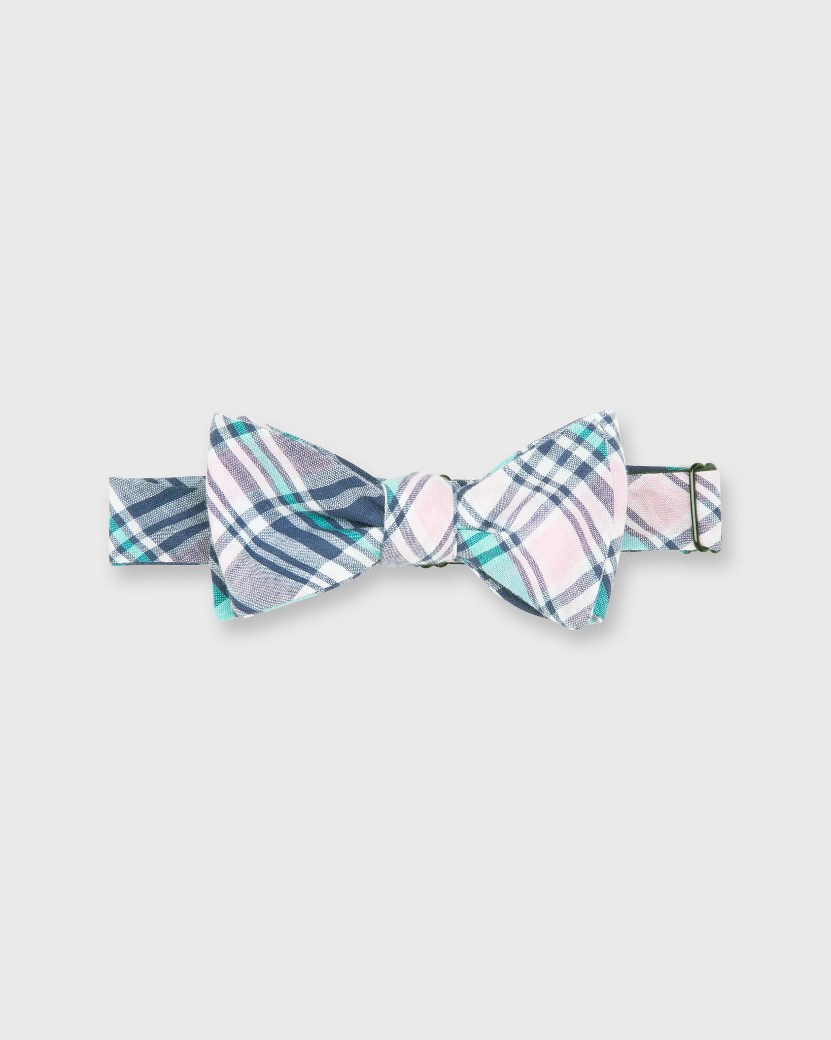Cotton Woven Bow Tie Navy/Pink/Aqua Madras