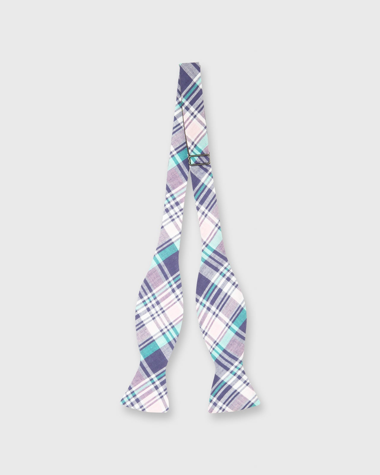 Cotton Woven Bow Tie Navy/Pink/Aqua Madras