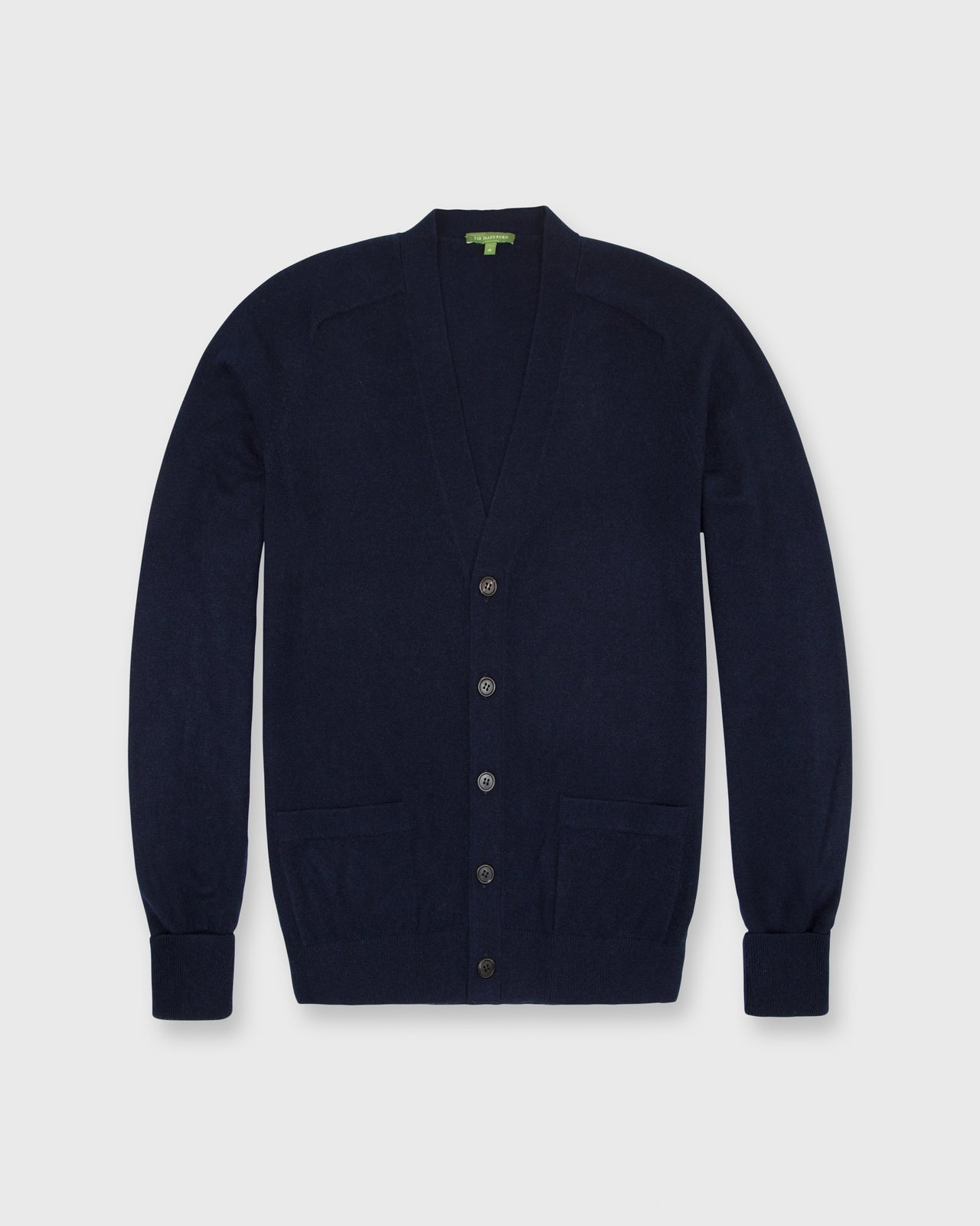 Classic V-Neck Cardigan Navy Cashmere