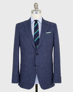 Load image into Gallery viewer, Kincaid No. 2 Jacket in Blue Mix Linen/Wool Hopsack
