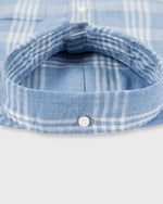 Load image into Gallery viewer, Button-Down Sport Shirt Dusty Blue Plaid Linen Chambray
