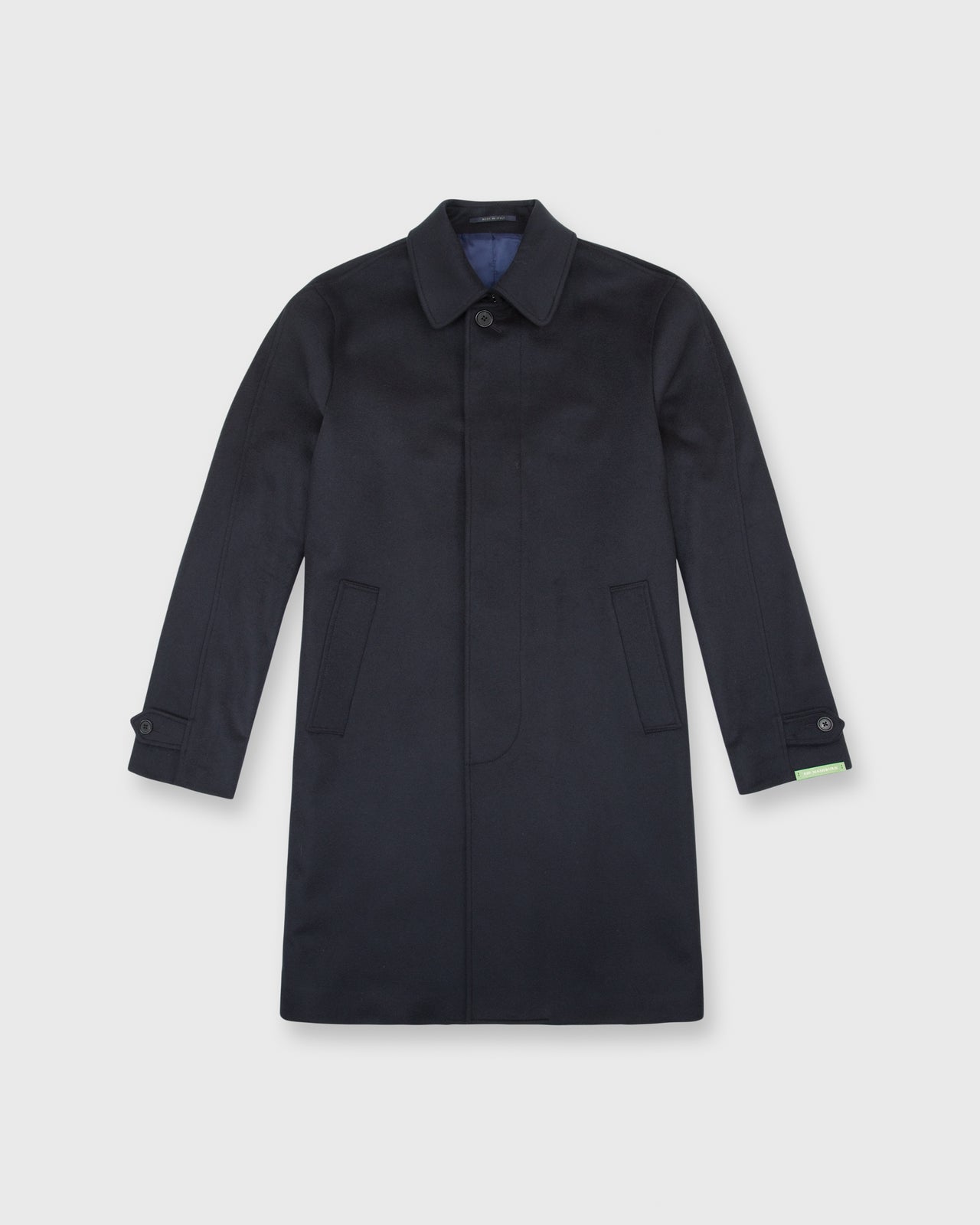 Tailored Traveler's Trench in Navy Wool/Cashmere Flannel | Shop